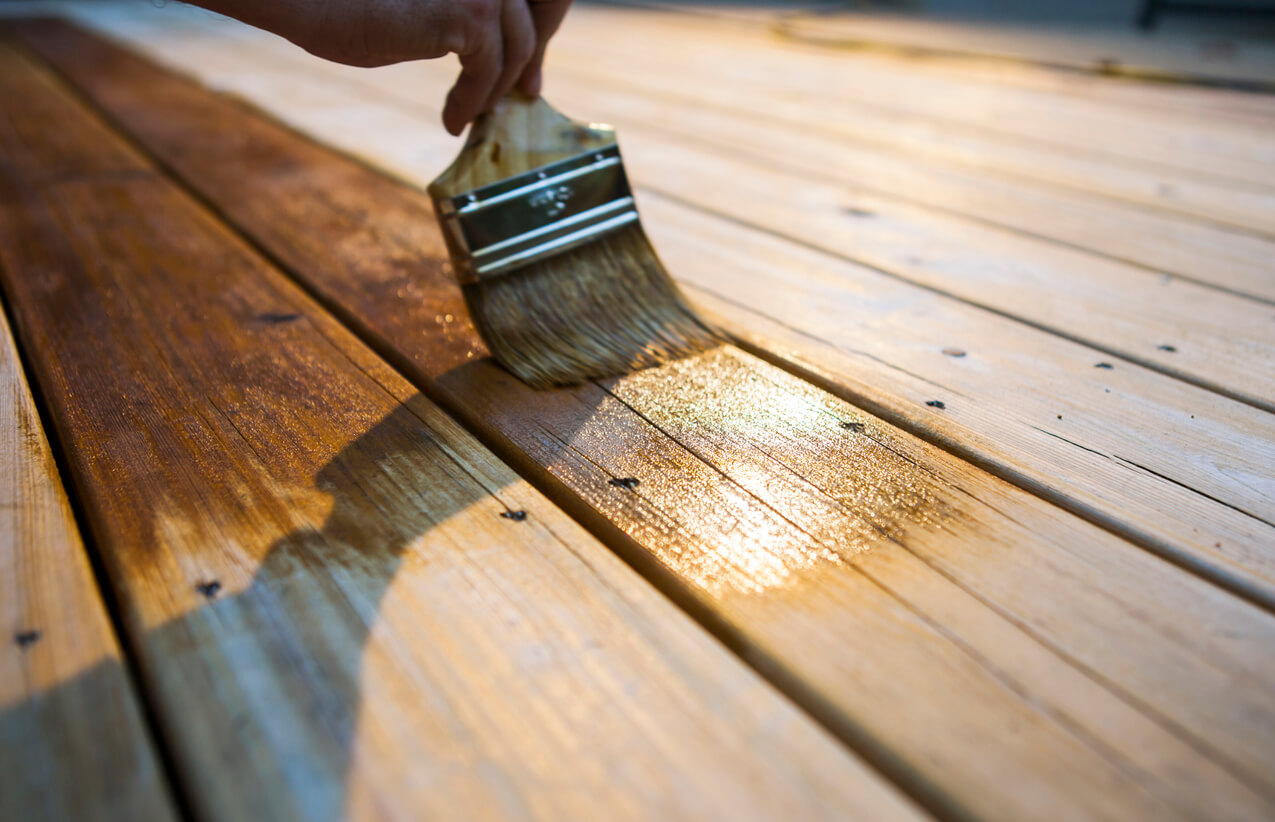 Staining the deck